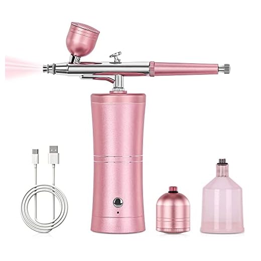 Yofuly Nail Airbrush Machine, Mini Airbrush Kit Handheld Cordless Airbrush for Nails Art, Makeup, Model Painting, Cake Decor, Model Painting, Rechargeable Spray Airbrush Gun with 2 Capacity Cups