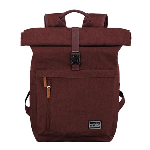 Travelite Handgepäck Rucksack, Laptop Rucksack 15,6 Zoll, BASICS, Reiserucksack Rolltop Funktion, 60 cm, 35 Liter