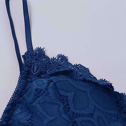 Bras For Women Lace V Neck Push Up Bralettes For Women Plus Size Lace Full-Coverage Everyday Bra Breathable Underwear Blue #TOP7