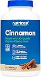 Nutricost Organic Cinnamon (Ceylon Cinnamon) 1,200mg Serving, 150 Capsules - Gluten Free, Non-GMO
