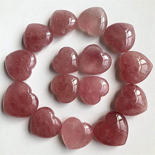 Cristal de fraise de qualité supérieure taillé en cœur, lot de 2 - 7