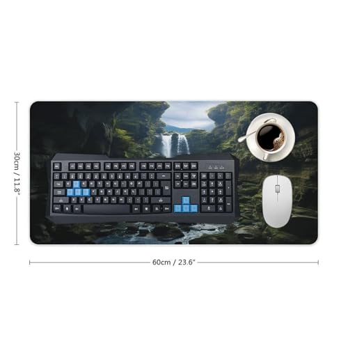 Mouse Pad Waterfall Cliff Desk Mat grande de goma miniatura 2