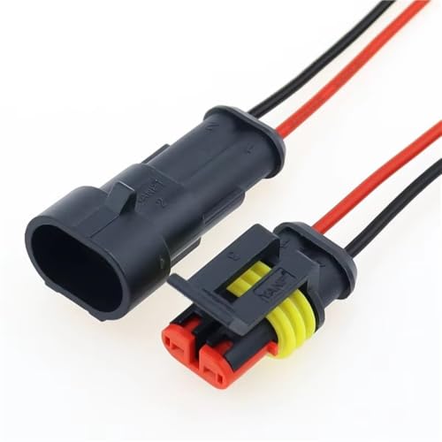 Conectores impermeables auto de 2 pines clavija hembra con cable estanco 2