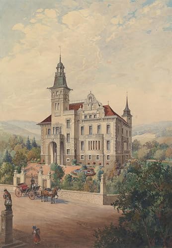 Tableaux Graffiti Art Mural pour Salon Moderne : Villa Suisse Rudolf Von Alt 60x90