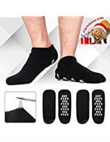 Happon Gel Moisturizing Spa Socks [2 Pair ] Feet Care Ultimate Treatment for Whitening Soften Repair Dry Cracked Cuticles Skin Socks for Women - Pink and Blue (Black)