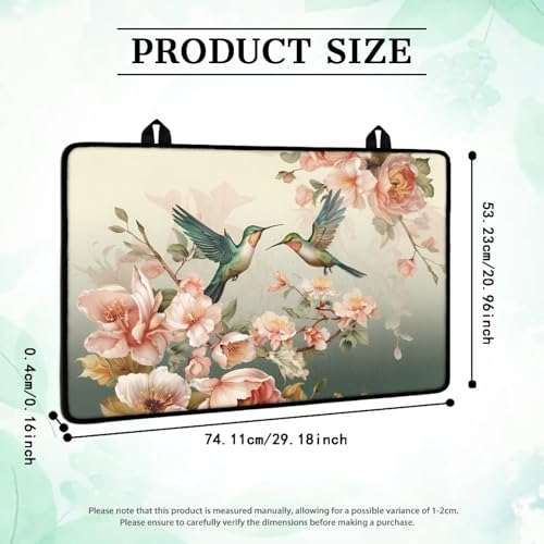 Image of Poceacles Ceramic Glass Stove Top Cover Stove Mat Stove Burner Cover Multipurpose Rubber Desk Saver Pad Washer Dryer Top Cover Range Cover for Counter Top, Hummingbird Flower