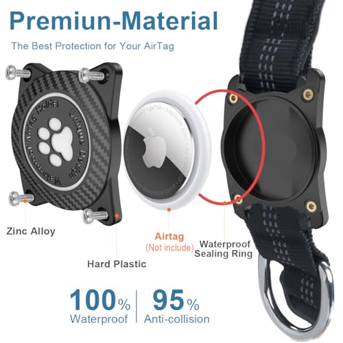 Ytanest Reflective AirTag Dog Collar, Waterproof Air Tag Dog Collar Holder - Image 3