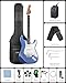 LEKATO Beginner Electric Guitar Kit 39 Inch Full Size Solid Body Guitar SSS for Starter Roasted Maple Neck Stainless Steel Frets, 5w Plug-in Amp, Bag, Tuner, Capo, Strap, Picks, String, Cable - Blue