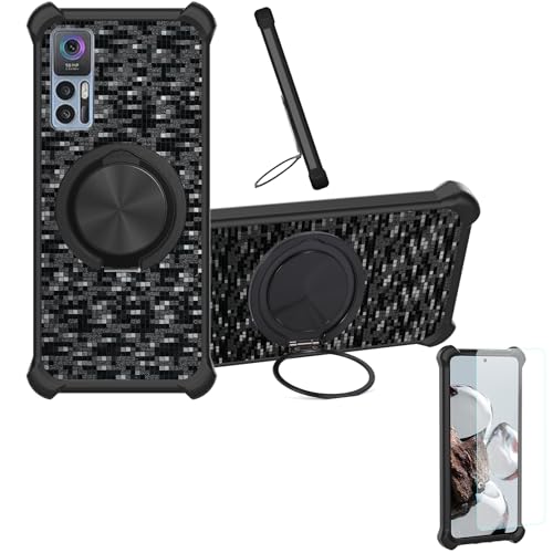 �Ή� Tcl 30 5g �P�[�X Phone Case [1�� 9H+�d�x���� �K���X�t�B����][360°��]���X�^���h�A�}�O�l�b�g��]CX-11-HEI