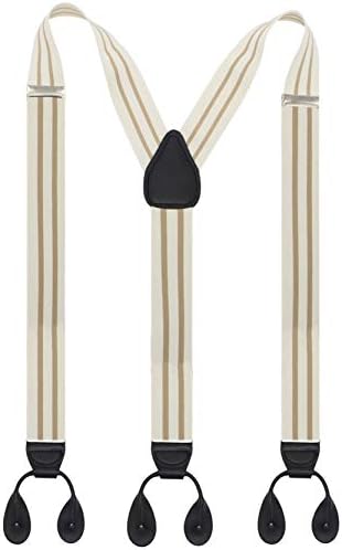 'Timiot Y Back Button 1.4'' Suspenders for Men with Stylish Leather Button Ends Long Lasting Stretch Ultimate Fashion'