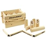Mölkky Championship Kit - 12 quilles en Bois de Bouleau, 1 Bâton de Lancer, Bloc-Notes de Score, Heittokaari - Jeux de Lancer en Plein Air, Jardin, Plage - Jeu pour la Famille et Les Groupes