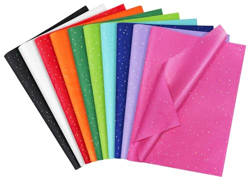 Laidans 1 Glitzer Seidenpapier, 120 Blatt, Mehrfarbig