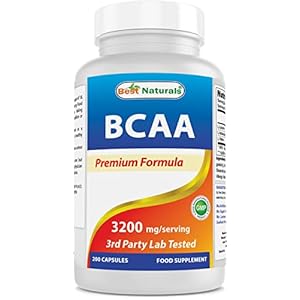 Best Naturals BCAA Branch Chain Amino Acid, 3200mg per serving, 200 Capsules – Pharmaceutical Grade – 100% Pure Instantized Formula | Pre/Post Workout Bodybuilding Supplement | Boost Muscle Growth