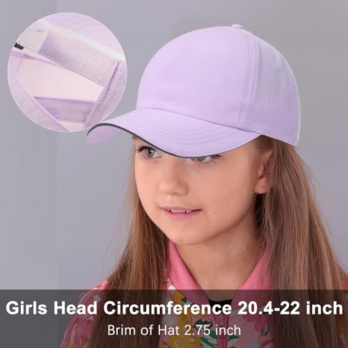 Actlati WTO486A06@FBA Girls Criss Cross Ponytail Hat Mesh Baseball Cap Kids Quick Dry Ponycap Hats Outdoor Summer Sports Hat Age 7-12 thumb #2