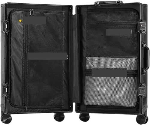 Luggage Travel Gear Luggage Suitcase Alloy Trolley Case Metal Suitcase Silent Universal Wheel Luggage(B,24inch)2