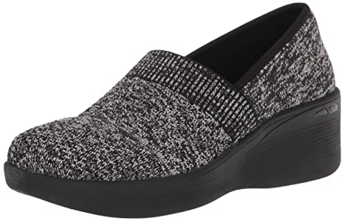 Skechers Women's Comfort Wedge Pump, Black/White, 11