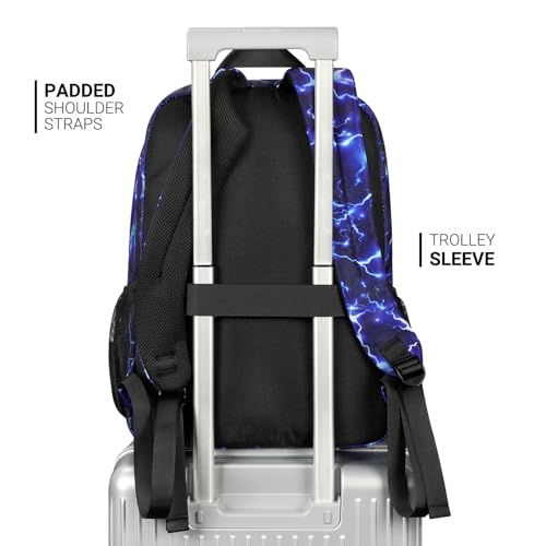 Image of ZORFIN 26L Backpack for College, and Travel: Water Resistant Bookbag - Blue Lightning