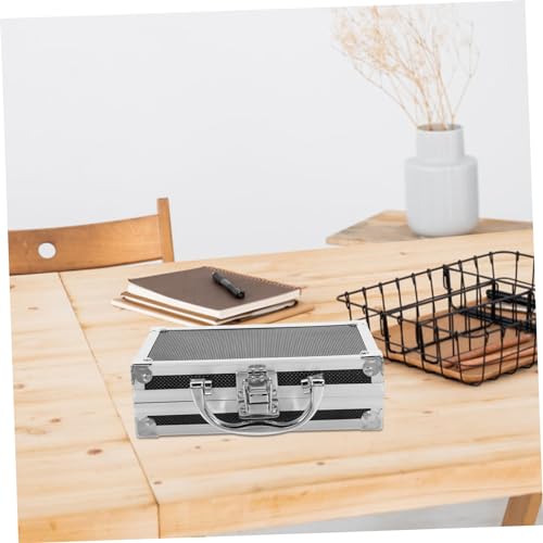 Operitacx Handheld Aluminum Alloy Shockproof Tool Storage Case Portable Organizer for Travel Professional Use and Crafts Metal Briefcase Convenient Storage for Tools4