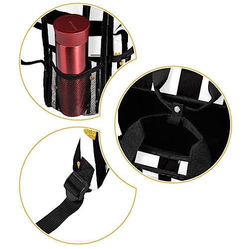 Sac à dos rayures noires et cœurs dorés pour écolier - Cartable fille et garçon 35cm