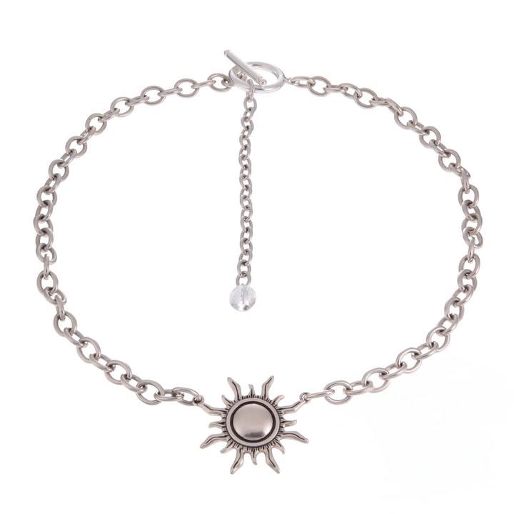 Katia Designs Grateful Sun Choker Necklace Silver 22