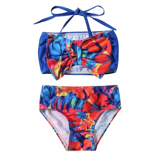 Image of Neutocd Toddler Baby Infant Swimsuit Girl Ruffles Bathing Suit Halter Top Bikini with Headband Baby Girls' Swimwear