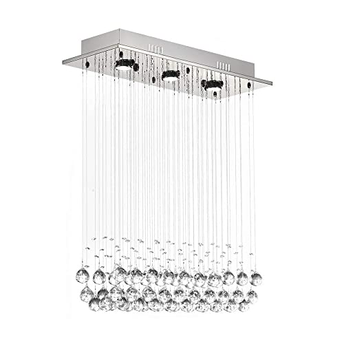 Lustre LED moderne en cristal de 60cm pour table à manger et salon