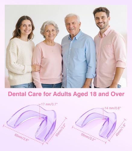 Image of Anti Grinding Guard, Mouth Guard for Grinding Teeth at Night | 2 Color Night Guards for Sleeping with 5X Magnifier Guard Case, 4 Pcs /2 Sizes