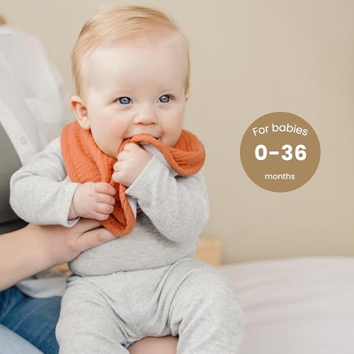 Image of Konssy 10-Pack Muslin Baby Bibs for Drooling and Teething