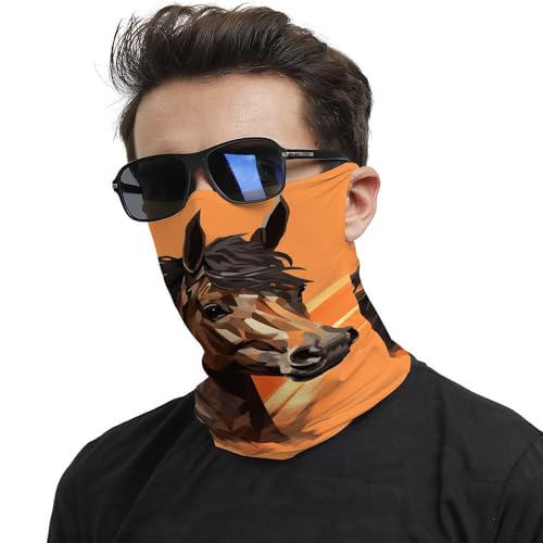 Neck Gaiter Horse Head Face Mask for Travel Face Cover Scarf for Men Women Elastic Headbands Wind-proof Bandana for Skiing Fishing Hiking Cycling2