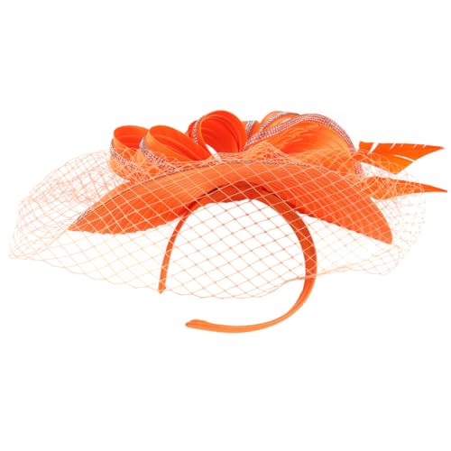 Ipetboom Tocado de Fiesta de Bodas Elegante Color Naranja de Hilo de Cáñamo Superficie Lisa y Diseño Cómodo para Carnavales y Eventos Obsequios