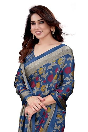 Image of MIRCHI FASHION Saree for Woman Chiffon Floral Printed | Lightweight Daily Wear Women's Sari with Unstitched Blouse Piece (Available in 20 Colors)