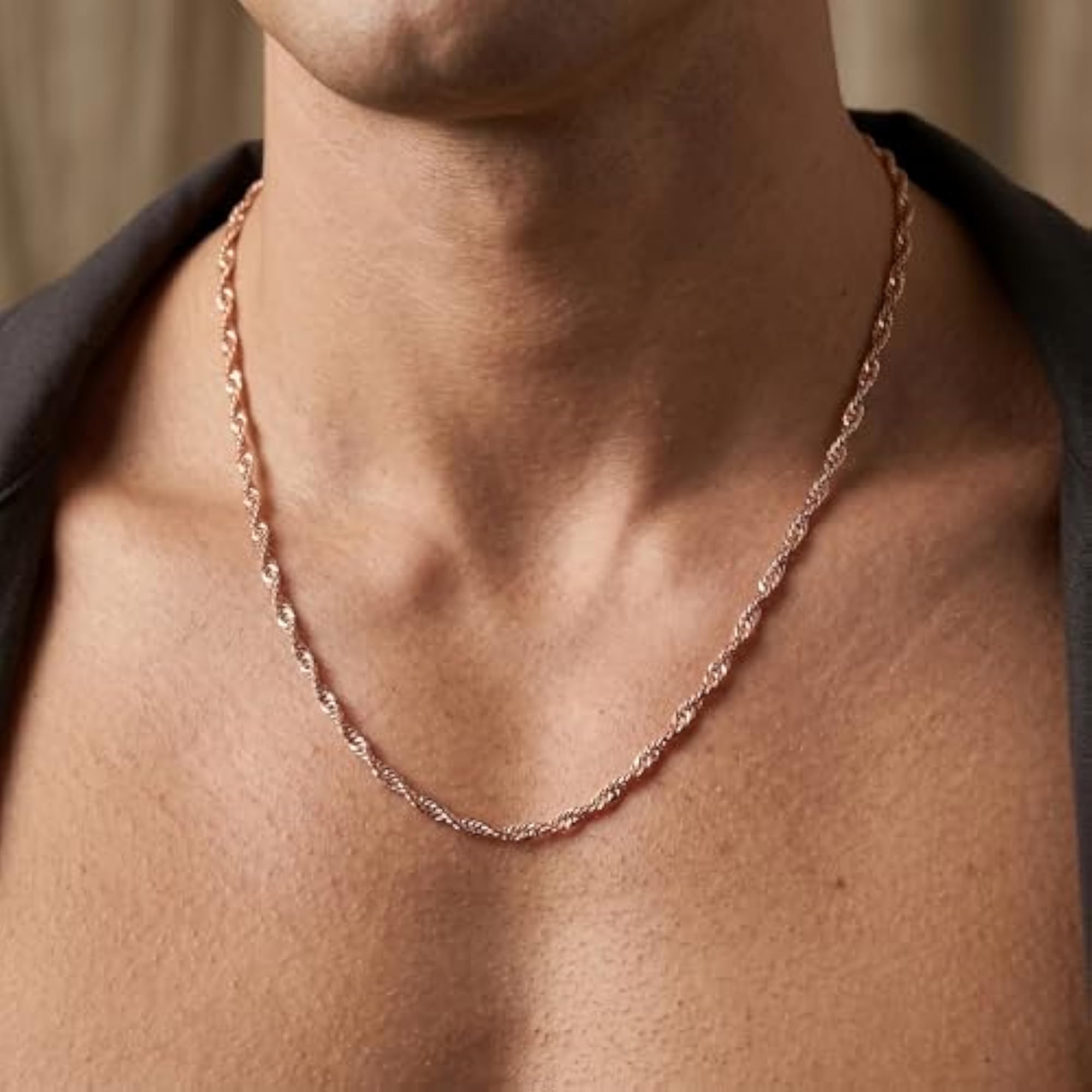 Men's Pure Copper Chain Necklace, Durable Design