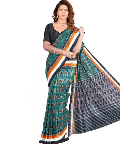 Image of Nuapatna Cotton Saree of Odisha Ikkat Orissa Traditional Handloom Sari | Bomkai | Pata | Nuapatana | sambalpuri saree | khandua patta sare | without Blouse S9