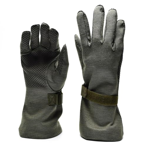 Gants de pilote Nomex origine allemande anti-glisse avec grip gris