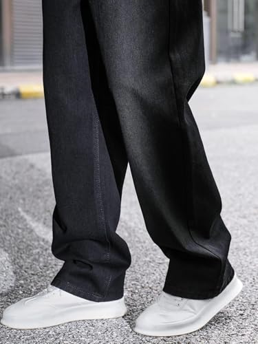 Image of Men's Loose Mid Rise Denim Oversized Baggy Fit Jeans Pants