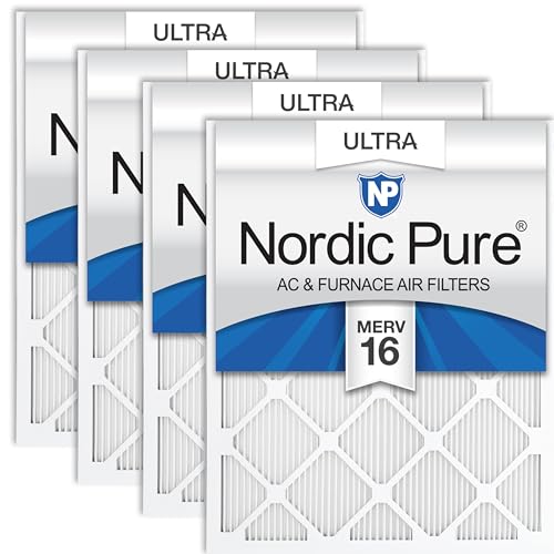 Image of Nordic Pure 15x20x1 (Actual Size: 14 1 /2 x 19 1 /2 x 3 /4) Pleated Ultra MERV 16 AC Furnace Air Filters-With 2.5X More Media for Allergy & Dust Relief, Max Efficiency & Low Airflow Resistance 24 Pack