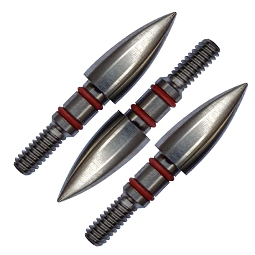 100 Grains Field Points,Stainless Steel Archery Field Points Screw in Archery Field Tips (12 Pack) (19/64″ 100 Grains)