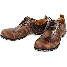 أحذية OSSTONE Moto للرجال أزياء جلد جلد Chukka أحذية عارضة OS-6015-1-RED-BROWN-R