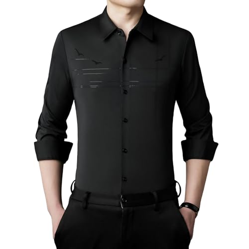 Olvídate de planchar con la camisa de manga larga casual sin arrugas