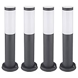 Wegeleuchte Sockelleuchte Außenleuchte Stehleuchte Pollerleuchte, LED 1055lm 11W warmweiß, Edelstahl anthrazit, H 45 cm, Gartenlampe Hofleuchte, 4er SET