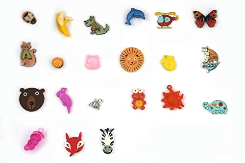 Multilingual ABC trinkets: Italian Language,1.5-3cm, 1 Object per Letter