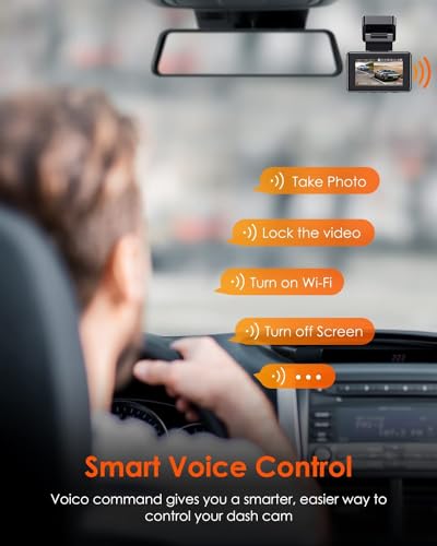 Image of Vantrue E2 Dash Cam Front and Rear with Voice Control, 2.7K + 2.7K Dual Dash Camera for Cars, WiFi, GPS, STARVIS Night Vision, Buffered Parking Mode, G-Sensor, 2.45 inch IPS, 160, WDR, Support 512GB