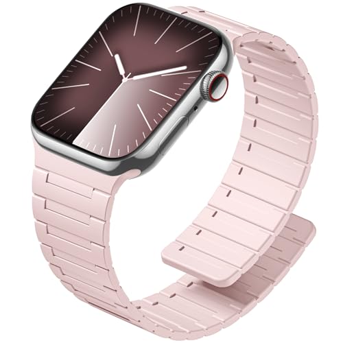 Image of SNBLK Magnetic Watchband Compatible with Apple Watch for Men 44mm 45mm 46mm 49mm 42mm 41mm 40mm 38mm Women, Silicone Sport Strong Magnet Strap for iWatch Series 11 Ultra 3 Ultra 2 Se 10 9 8 7 6 5 4 1
