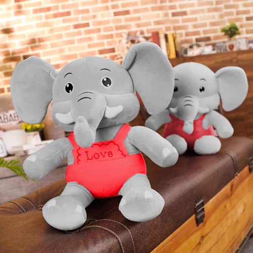 Image of HUG 'n' FEEL SOFT TOYS Elephant Plush - 35Cm Multi-Color Stuffed Animal for Girls, Babies, Home Decor - Best Cartoon Gift for Kids