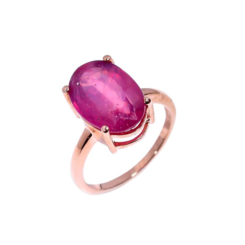 Pierre de naissance rubis sur bague argent rose pour un cadeau idéal