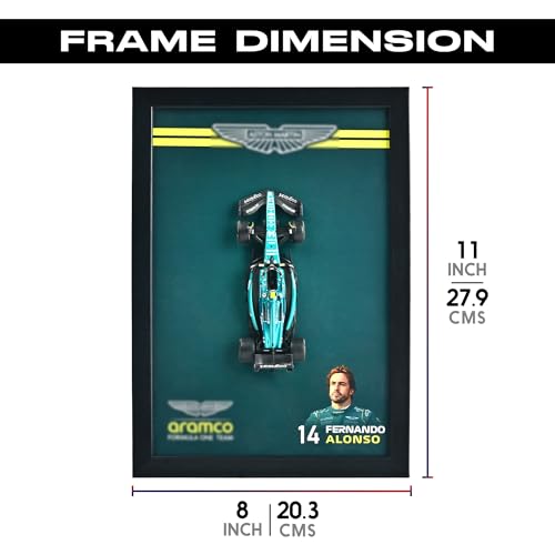 Image of CodersParadise 3D F1 Racing Wall Art Frame - AMR23 Inspired Green Open Wheel Formula Race Car Model Display - Motorsport Decor for Bedroom Office Garage Man Cave - Racing Gift for Men, Car Enthusiasts & Formula Fans Premium Collectible