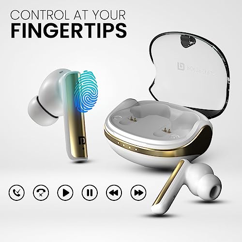 Portronics Harmonics Twins S7 True Wireless in Ear Earbuds with 35Hrs Playtime, Auto ENC, Quad Mic,13mm Driver, Touch Control, BT 5.3v, Voice Assistant, Type C Charging Port(White) - Image 6