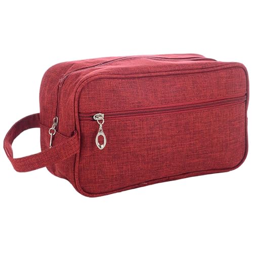 Beauty case da viaggio da uomo impermeabile organizer leggero per cosmetici e articoli da barba borsa da per trucchi VINO ROSSO
