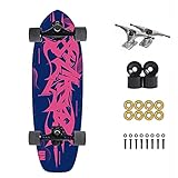 Liso y rápido: súper liso (65 mm, 78 a) ruedas de PU con rodamientos de bolas de precisión ABEC-11 y un zócalo de 78A-PU con un alto rebote. Para desplazamientos, parques de skate, rampas.