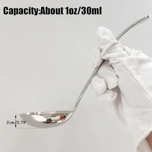 Wenkoni Small ladle,Gravy Ladle,Soup Sauce 18/10 Stainless Steel 7.9‘’ Ladle (2 Pack,Silver).